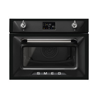 SMEG KOMPAKT KOMBINÁLT MIKROHULLÁMÚ SÜTŐ, Victoria design, Galileo, 45 cm, ES LCD, fekete