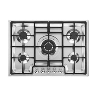 SMEG gáz főzőlap, Classica/Linea design, 62cm, ultra-lapos, 3 normál + 4 kW-os WOK égő, diagonális, szálcsisz.rm.acél