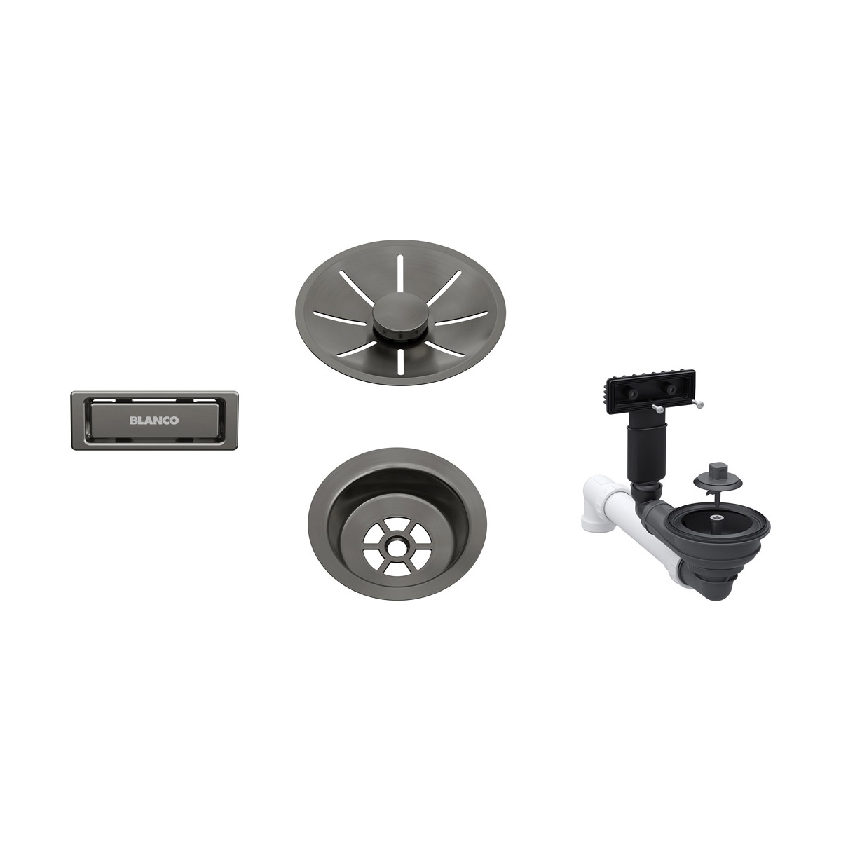 BLANCO lefolyó szett 1x3,5'' InFino satin dark steel