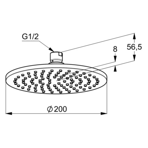 Kludi A-QA lapos tányérzuhany 200 mm átmérő