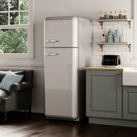 Smeg Kombinált hűtő és fagyasztó, retro design, 60,1x172 cm, jobbos, ezüst