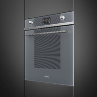 SMEG KOMBINÁLT MIKROHULLÁMÚ SÜTŐ, Linea design, 11+1 funkció, LCD kijelző, ezüstszürke üveg