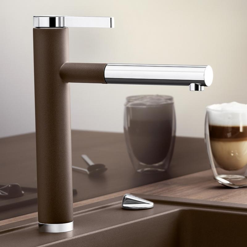 Blanco Linee-S kávé mosogató csaptelep kihúzható zuhanyfejjel