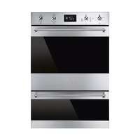 SMEG DUPLA PIROLITIKUS HŐLÉGKEVERÉSES SÜTŐ, Classica design, 60x88 cm, LCD, inox