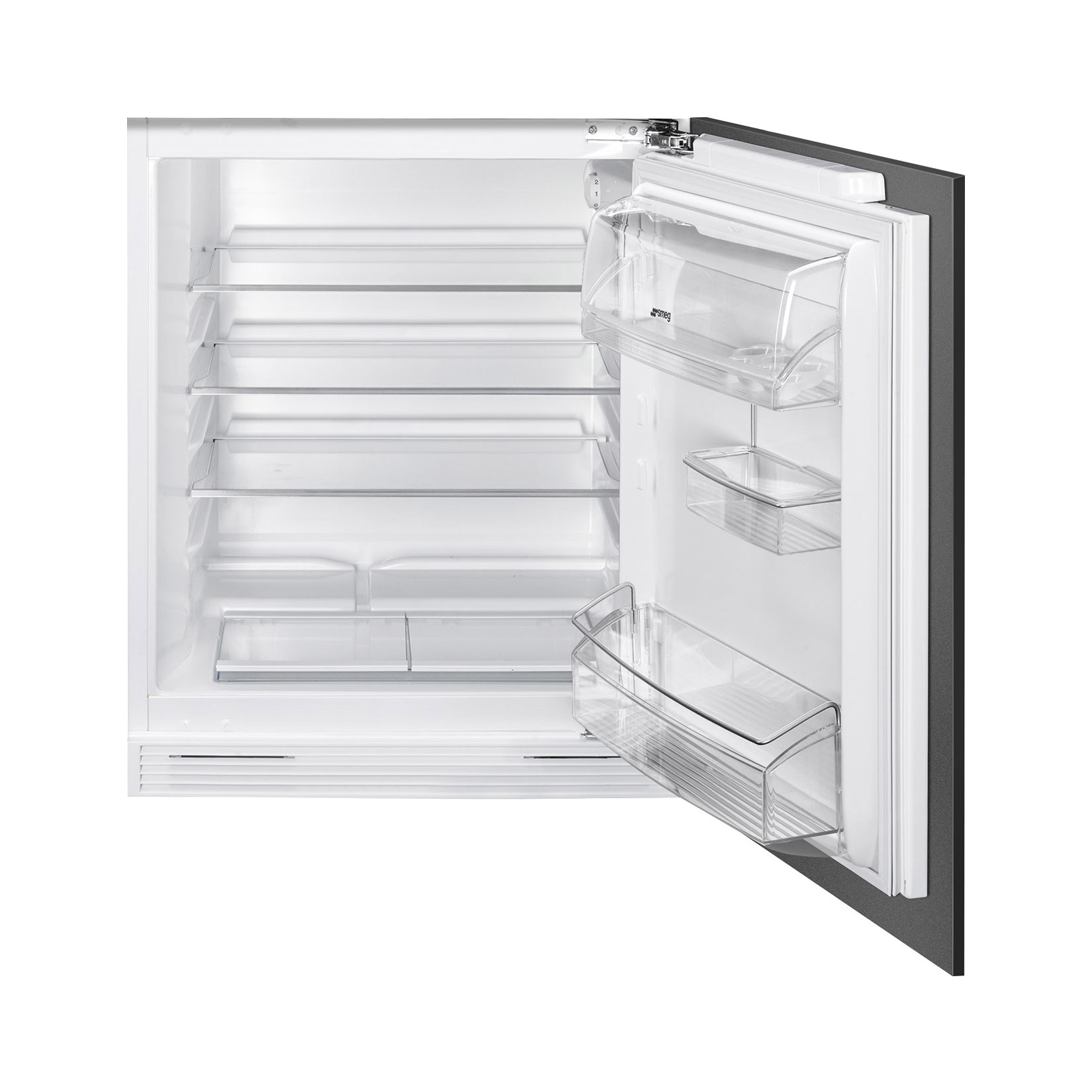 Smeg Munkalap alá építhető hűtő, Universal design, 60x82-87 cm, fordítható ajtó, fehér