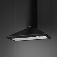Smeg Kürtős páraelszívó, Victoria design, 90 cm, tolókapcsolós vezérlés, fekete