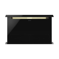 SMEG PULTBA SÜLLYESZTHETŐ PÁRAELSZÍVÓ,Dolce Stil Novo, 90 cm, 3+1 fok., LED,távirányító, fekete üveg/rm.acél