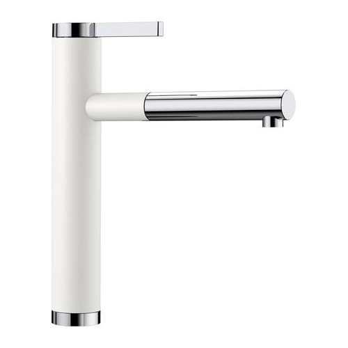Blanco Linee-S fehér mosogató csaptelep kihúzható zuhanyfejjel