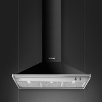 SMEG KÜRTŐS PÁRAELSZÍVÓ, OPERA design, 100 cm, 3+1 fokozat, LED, rm.acél Classic vezérlőgombok, fekete