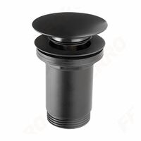 Ferro Rotondo lefolyószelep G5/4 matt fekete, túlfolyós mosdóhoz