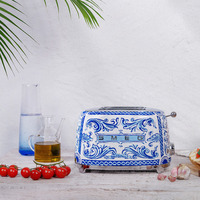 Smeg Kenyérpirító, 50-es évek retro design, 2 szeletes, Dolce&Gabbana, Blu Mediterraneo
