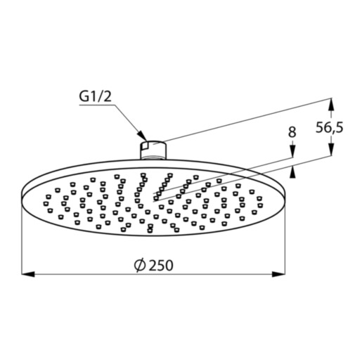 Kludi A-QA lapos tányérzuhany 250 mm átmérő